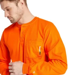Timberland Pro Men's Flame Resistant Long Sleeve Work Henley - - TB0A23P4Y86
