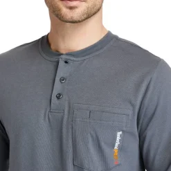 Timberland Pro Men's Flame Resistant Long Sleeve Work Henley - Charcoal - TB0A23P4003