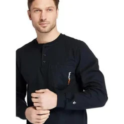 Timberland Pro Men's Flame Resistant Long Sleeve Work Henley - - TB0A23P4001