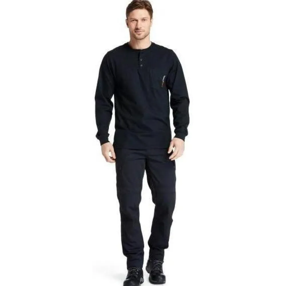 Timberland Pro Men's Flame Resistant Long Sleeve Work Henley - - TB0A23P4001