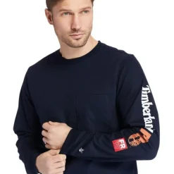Timberland Pro Men's FR Cotton Core LS W/ Logo Work T-Shirt - - TB0A1V8D410