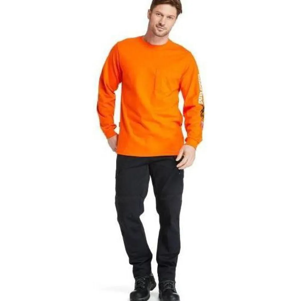 Timberland Pro Men's FR Cotton Core LS W/ Logo Work T-Shirt - - TB0A1V8DY86