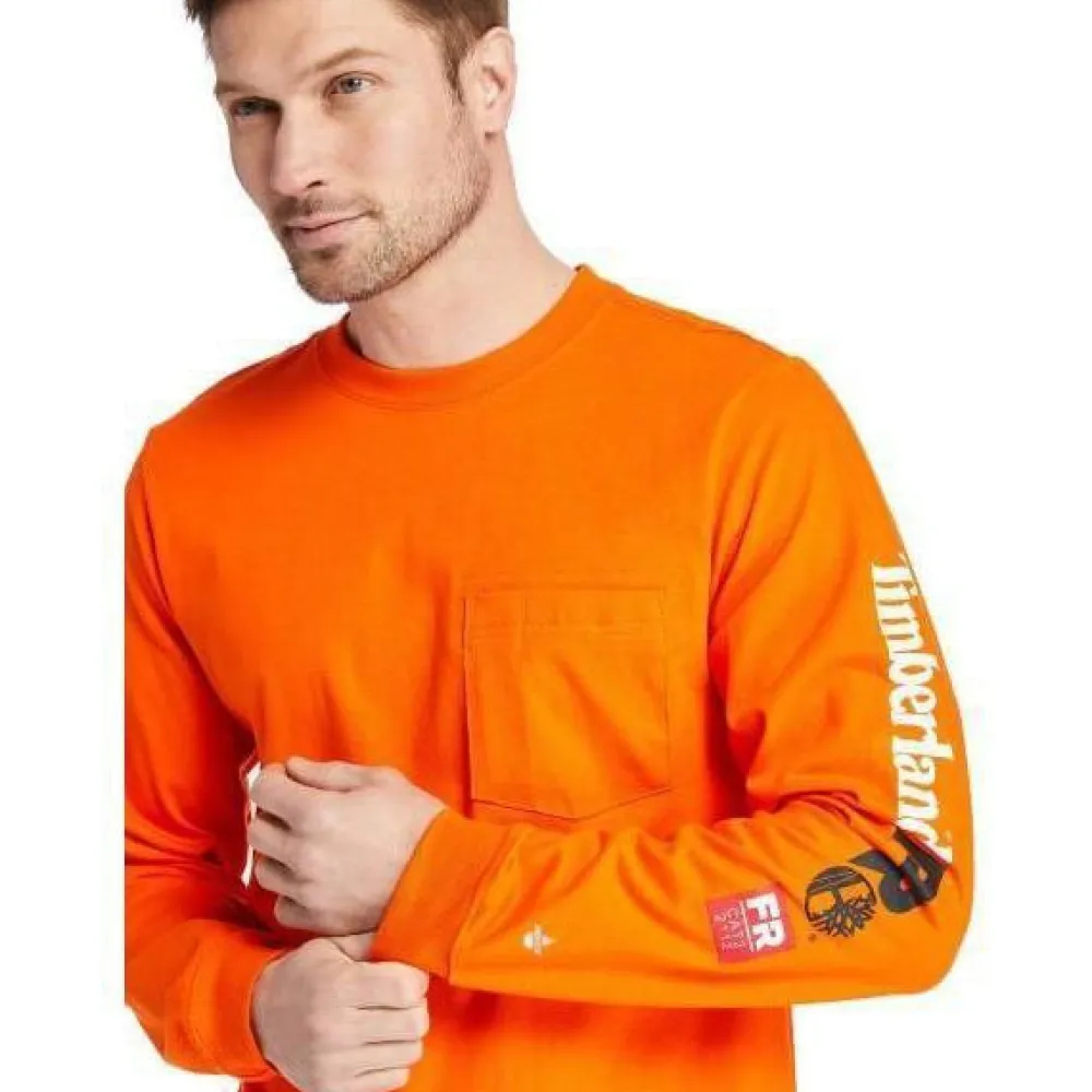 Timberland Pro Men's FR Cotton Core LS W/ Logo Work T-Shirt - - TB0A1V8DY86
