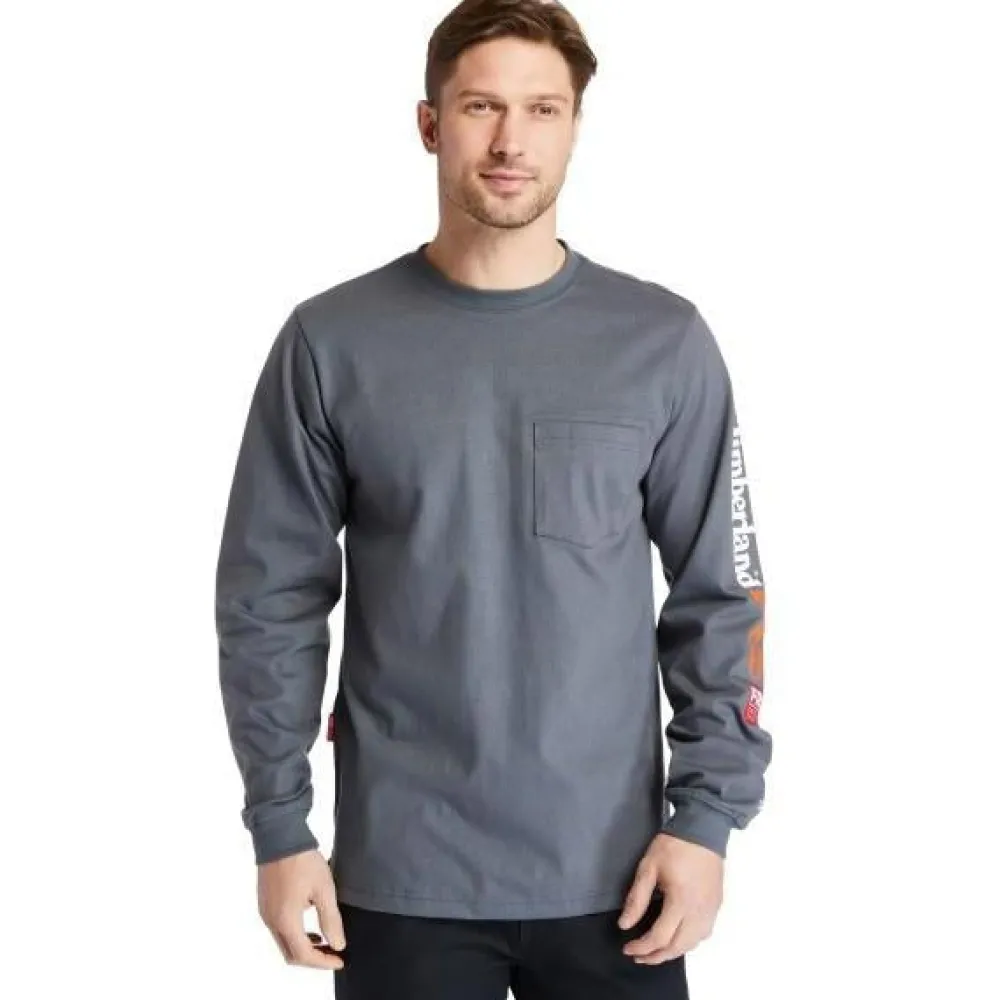 Timberland Pro Men's FR Cotton Core LS W/ Logo Work T-Shirt - - TB0A1V8D003