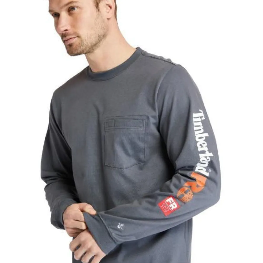 Timberland Pro Men's FR Cotton Core LS W/ Logo Work T-Shirt - - TB0A1V8D003