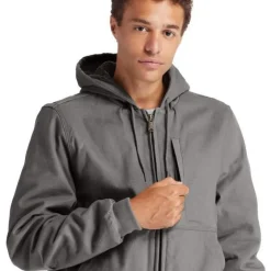 Timberland Pro Men's Gritman Lined Canvas Hooded Jacket - - TB0A1VB4060
