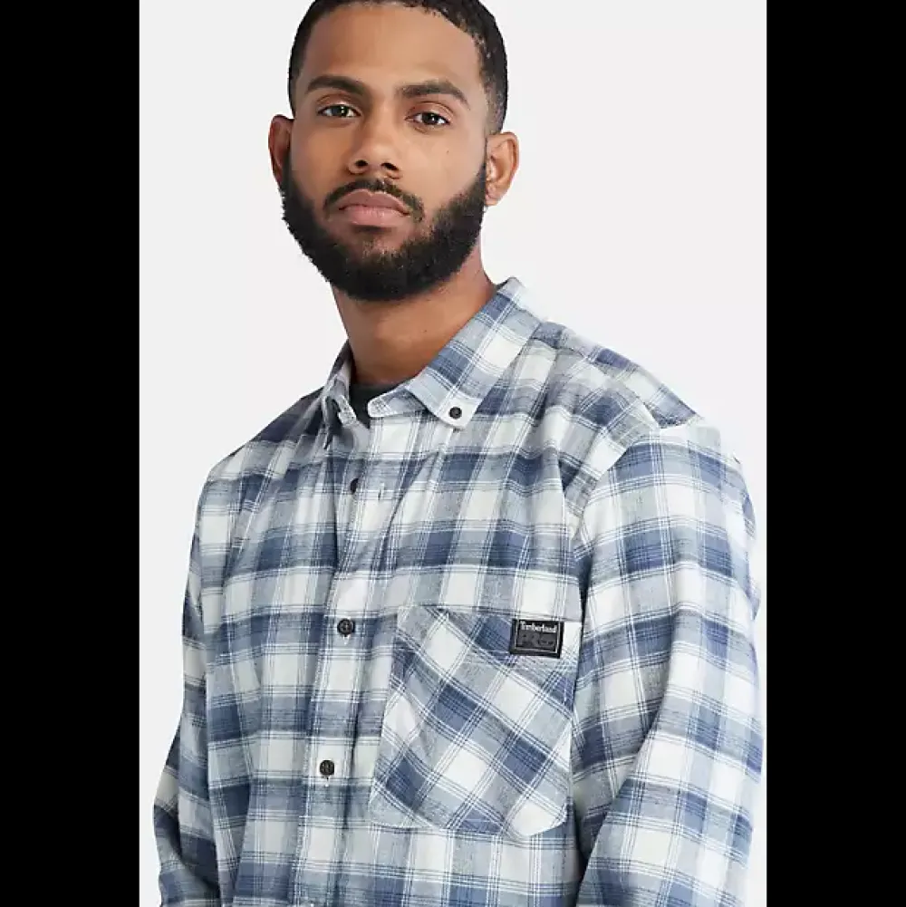 Timberland Pro Men's Woodfort Lightweight Flex Shirt -Indigo- TB0A64AWB05