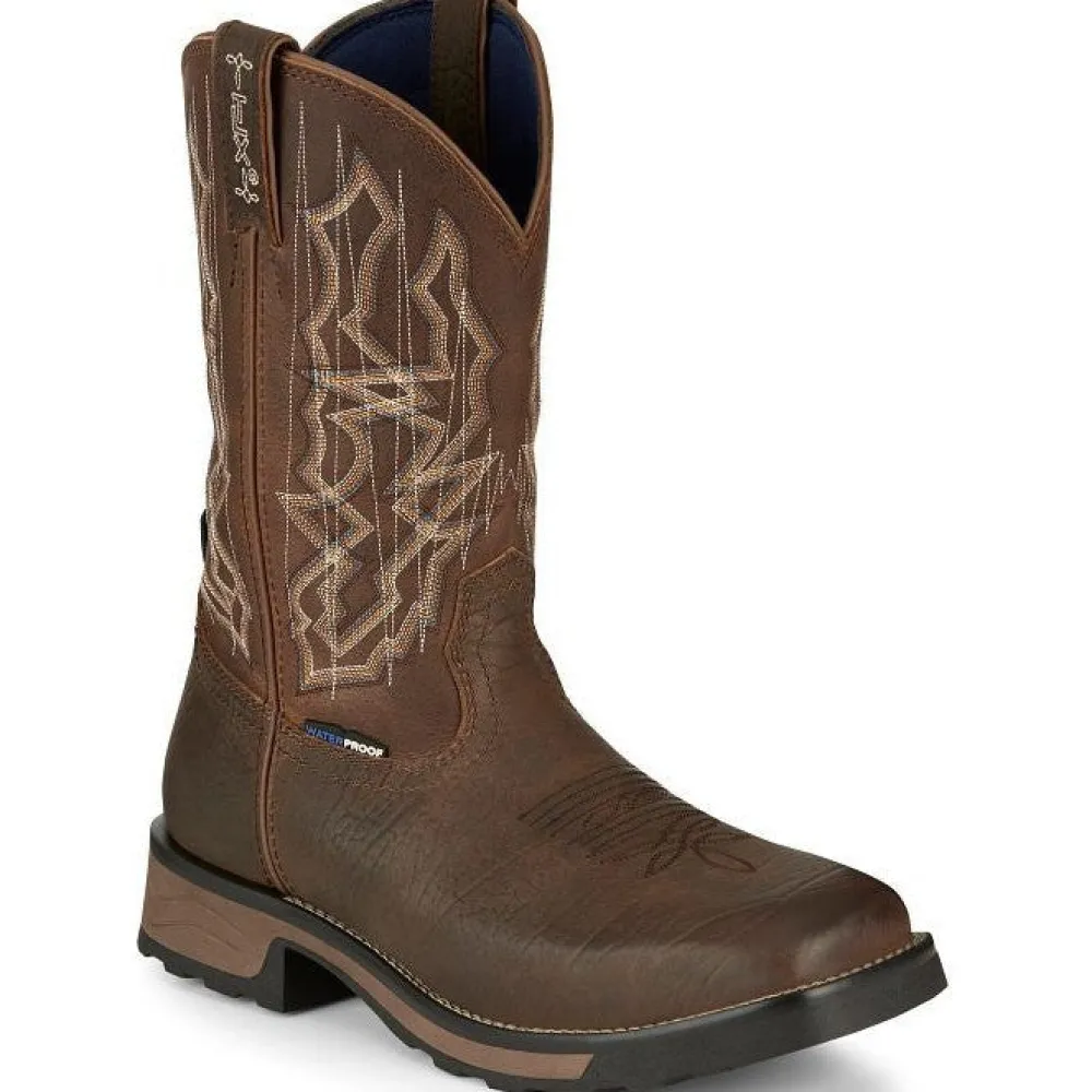 Tony Lama Men's Anchor 11' Square Toe WP Western Work Boot- - TW3416