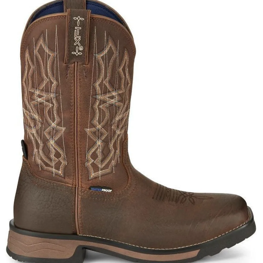 Tony Lama Men's Anchor 11' Square Toe WP Western Work Boot- - TW3416