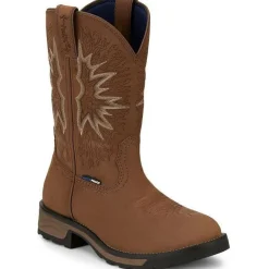 Tony Lama Men's Boom 11" Round Toe Pull On WP Western Work Boot -- TW3414