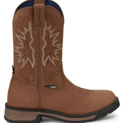 Tony Lama Men's Boom 11" Round Toe Pull On WP Western Work Boot -- TW3414
