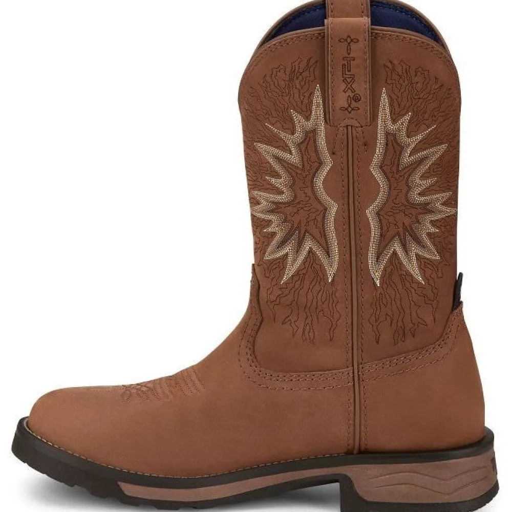 Tony Lama Men's Boom 11" Round Toe Pull On WP Western Work Boot -- TW3414