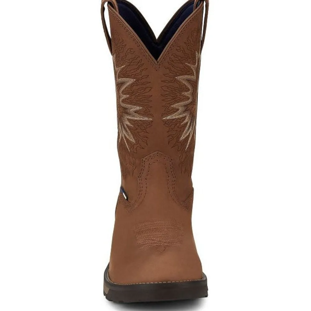 Tony Lama Men's Boom 11" Round Toe Pull On WP Western Work Boot -- TW3414