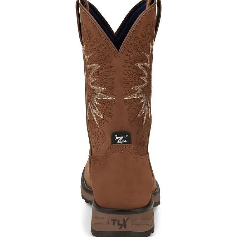 Tony Lama Men's Boom 11" Round Toe Pull On WP Western Work Boot -- TW3414