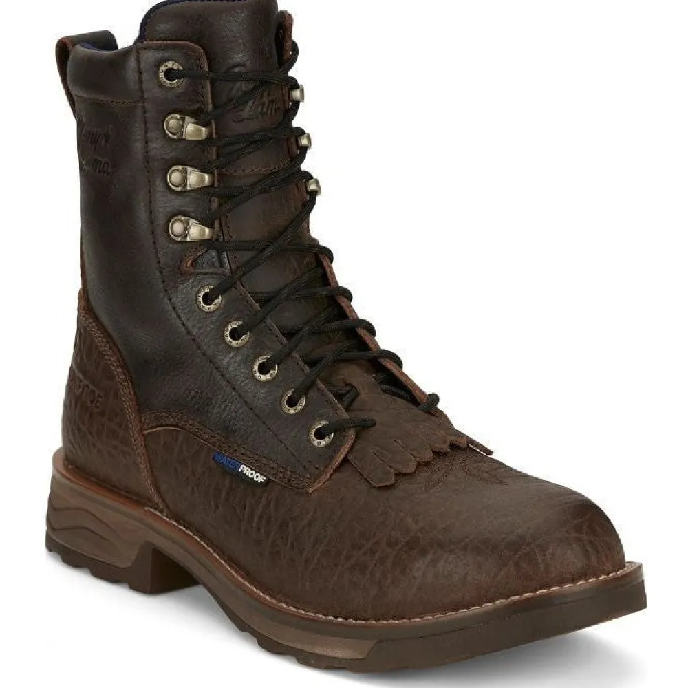 Tony Lama Men's High Plains 8" Comp Toe WP Western Work Boot - - TW3431