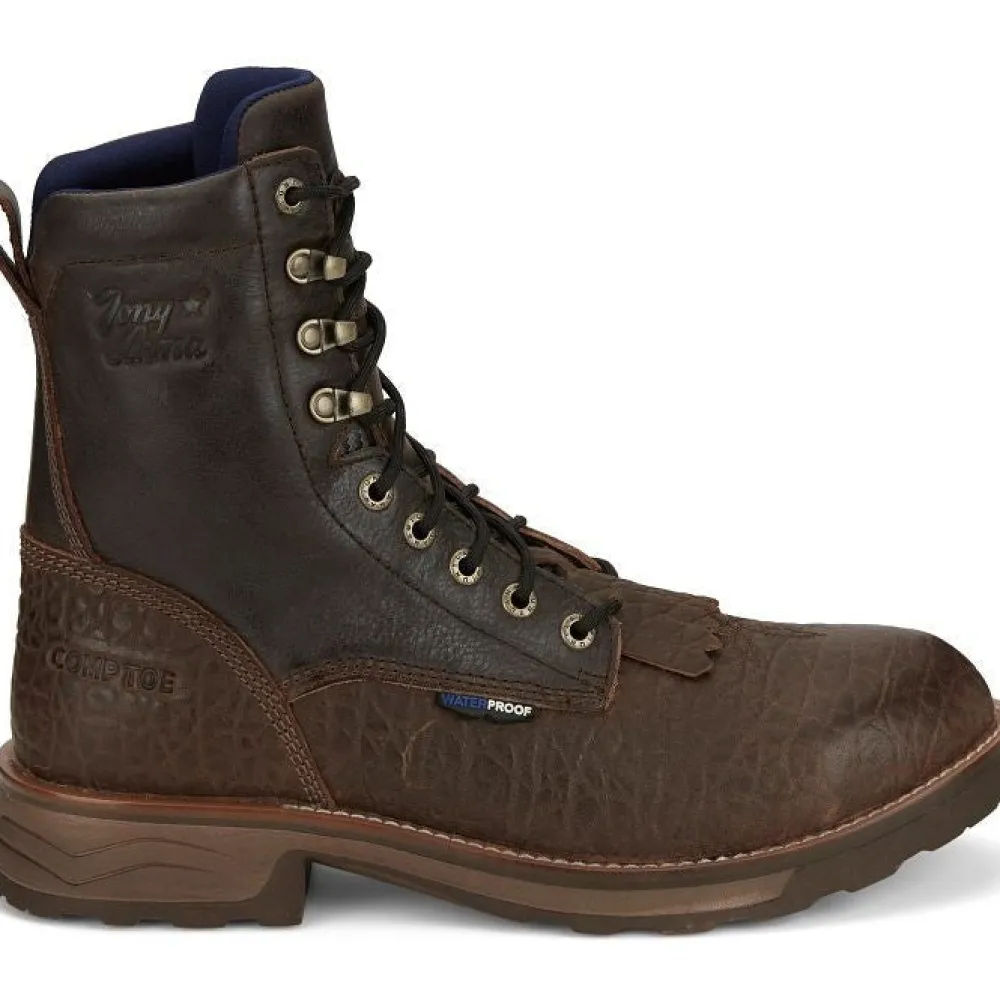Tony Lama Men's High Plains 8" Comp Toe WP Western Work Boot - - TW3431