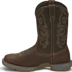 Tony Lama Men's Junction 11' Wide Square Toe WP Western Work Boot -Brown- RR3353