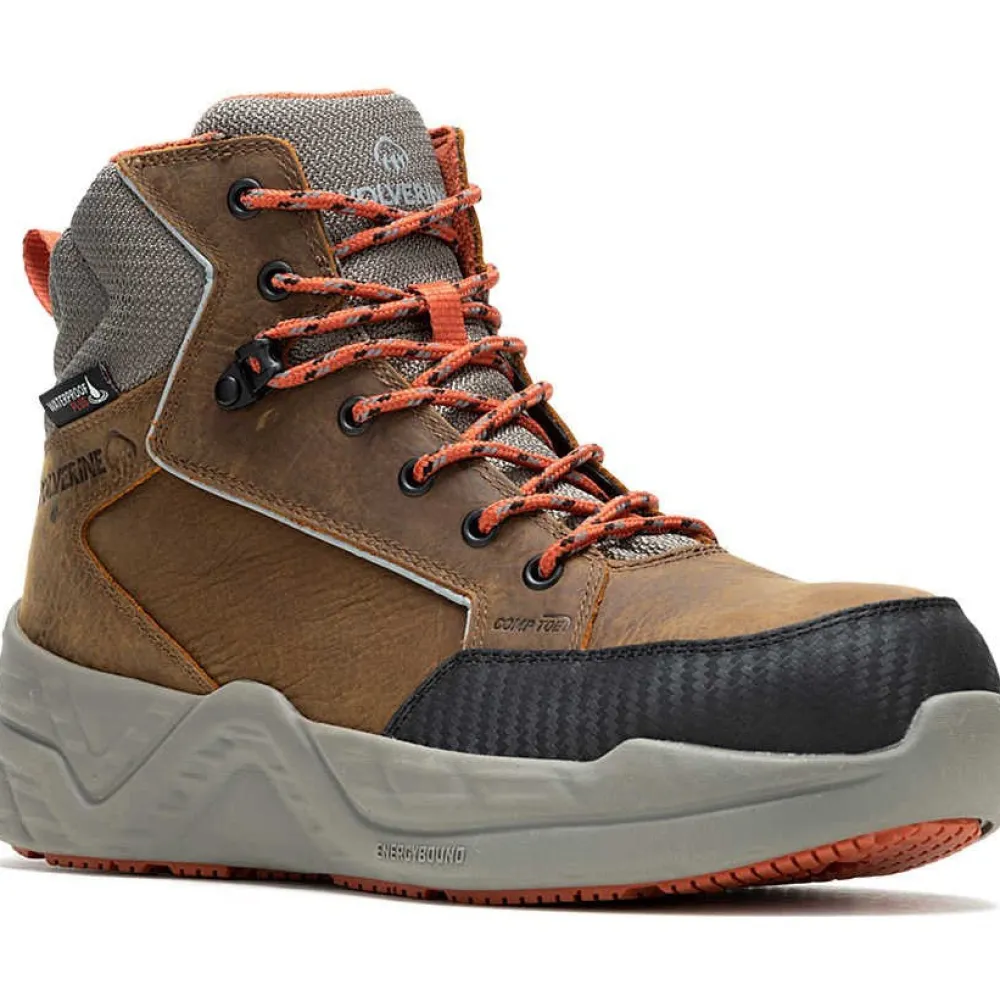 Wolverine Men's ProShift LX 6" Soft Toe WP Work Boot- Brown- W240002