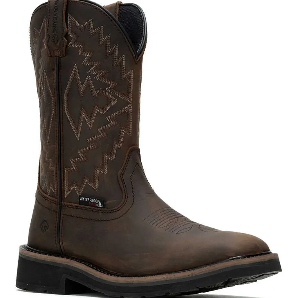 Wolverine Men's Rancher Arrow Steel Toe WP Western Work Boot- Brown- W241048