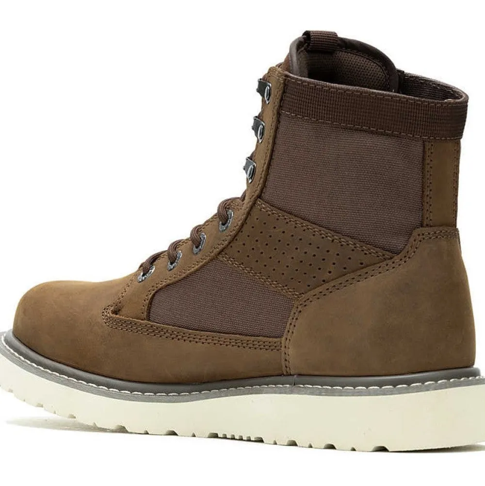 Women Wolverine Men's Trade Canvas 6" Soft Toe Wedge Unlined Work Boot- Brown- W240015