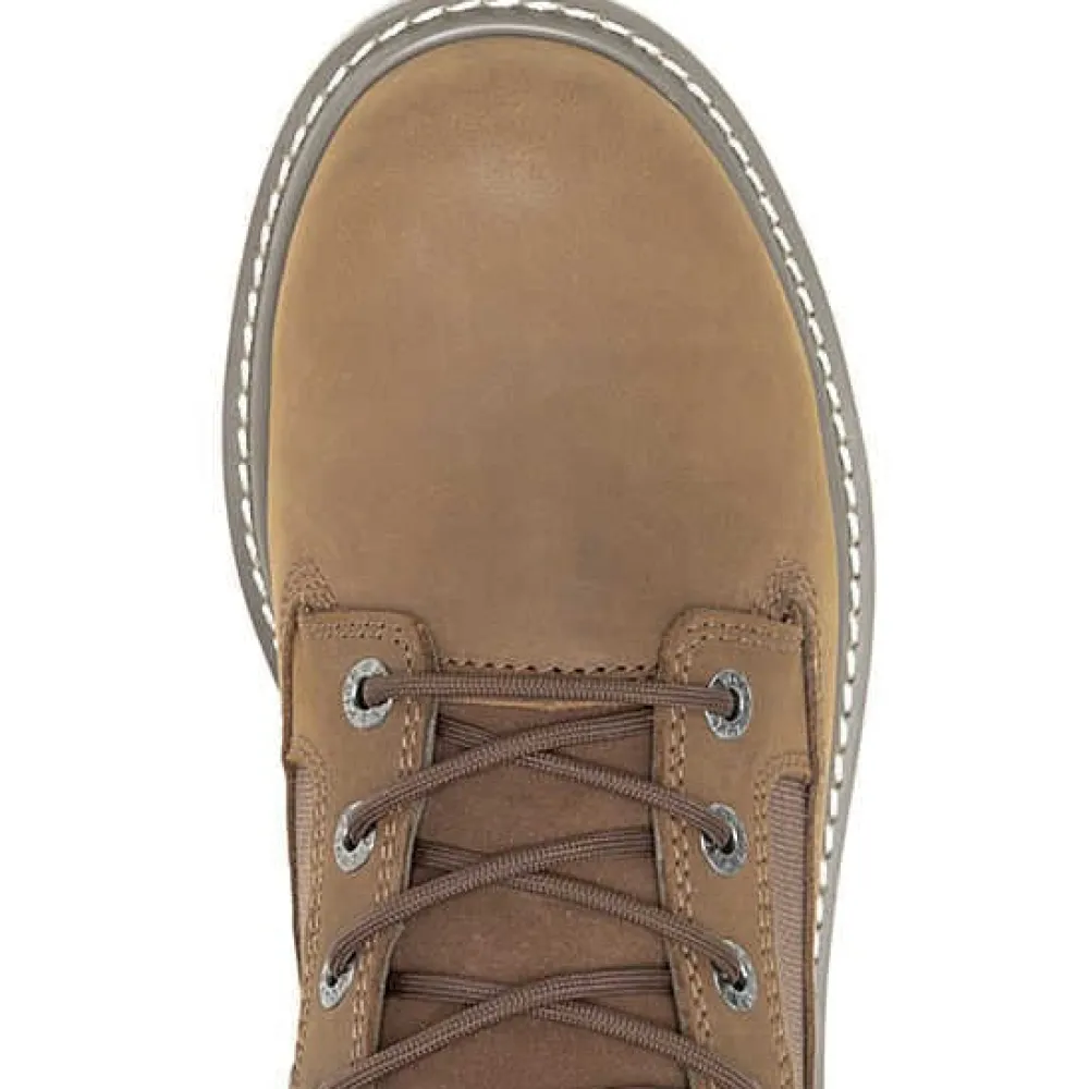 Women Wolverine Men's Trade Canvas 6" Soft Toe Wedge Unlined Work Boot- Brown- W240015