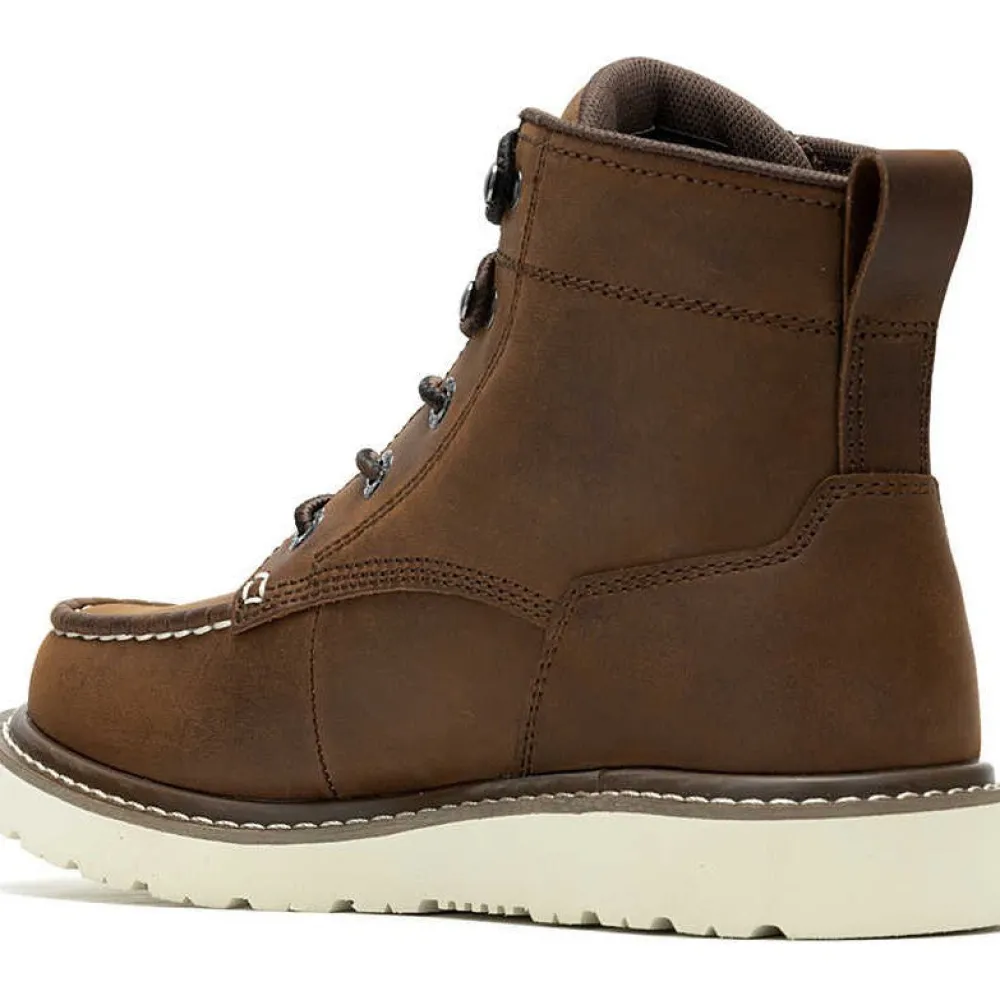 Women Wolverine Women's Trade 6" Soft Toe Wedge Unlined Work Boot- Brown- W240013